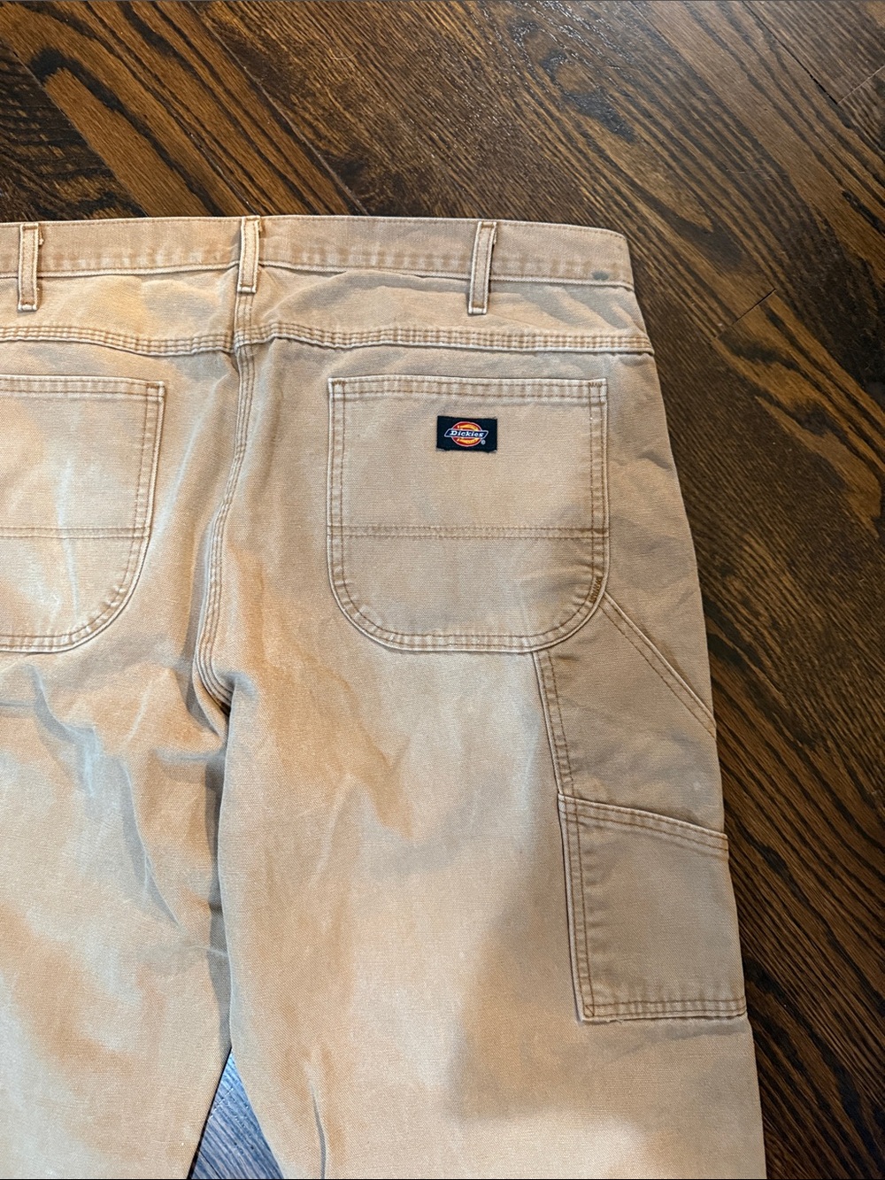 Dickies Tan Canvas Carpenter Pants Workwear 38x32 Distressed
